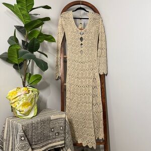 Tularosa Cream Crochet Swim Coverup